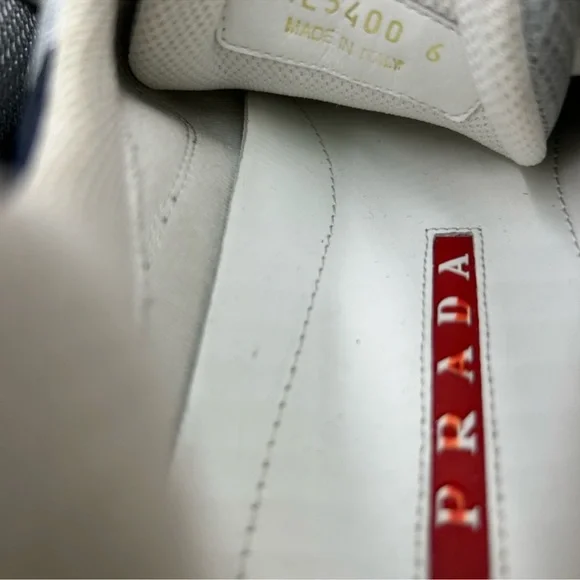 Men’s Prada America’s cup blue/silver sneakers size 6 fit seven US made in Italy - Picture 11 of 14